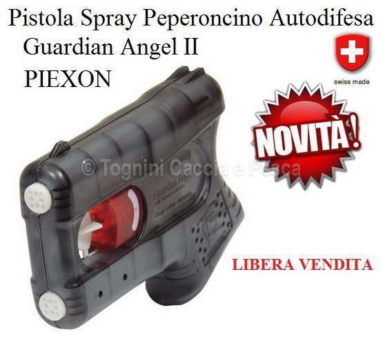 Pistola Spray al Peperoncino Guardian Angel II per autodifesa PIEXON PIEXON, Outdoor, Articoli difesa personale, Spray antiaggressione